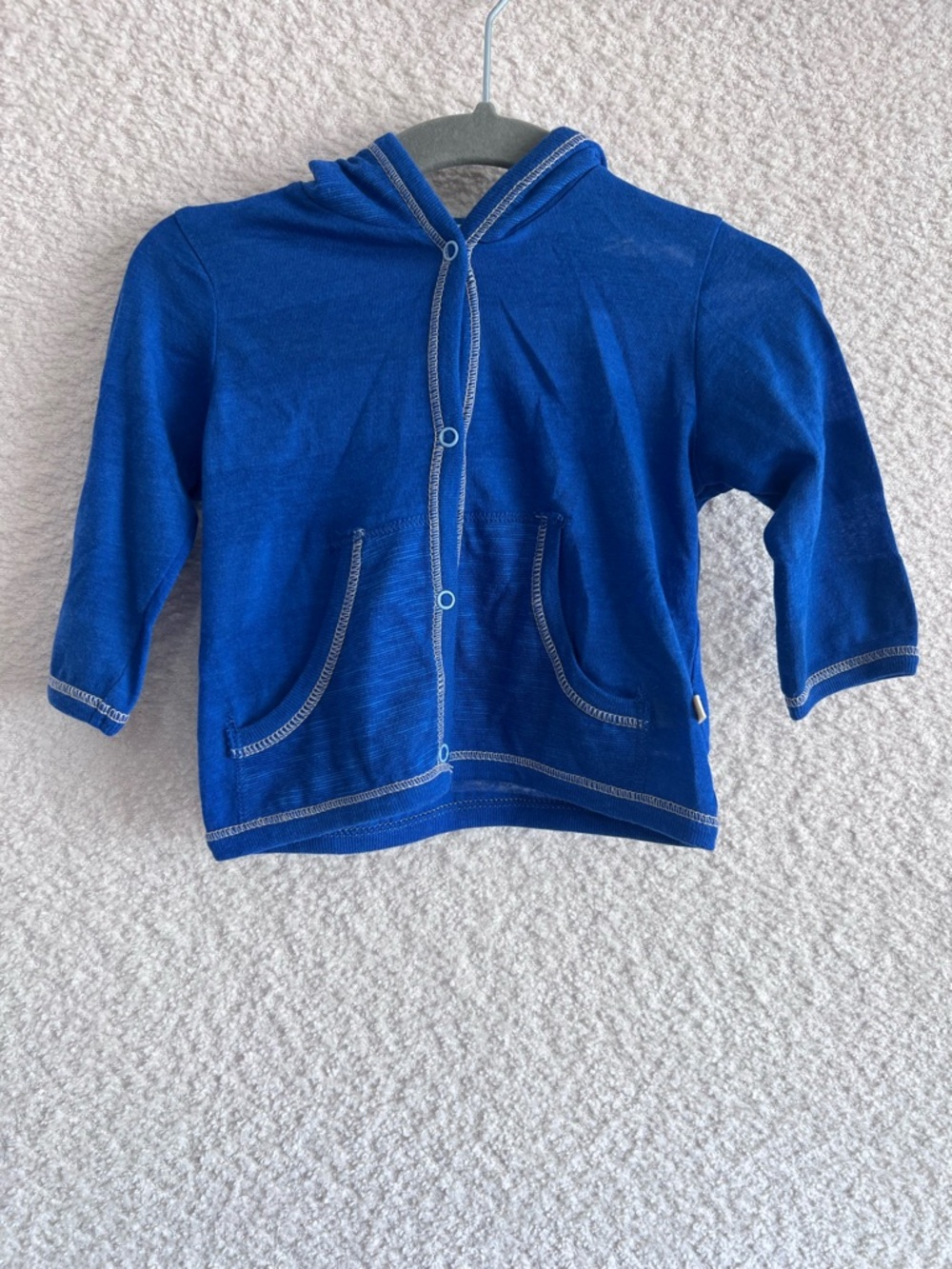 PaigeLauren Baby Infant Blue Cardigan Hoodie Lightweight Shirt‎ Size 3-6 Months